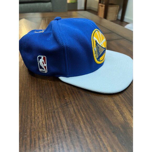 Adidas Golden State Warriors Flat Brim Blue Snapback Hat Cap NBA One Size Flat - Picture 3 of 7